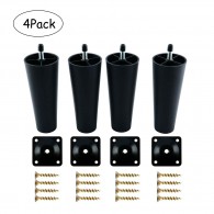 4Pcs Plastic Sofa Legs Round Tapered Replacement Furniture Couch Leg 5.6" Height